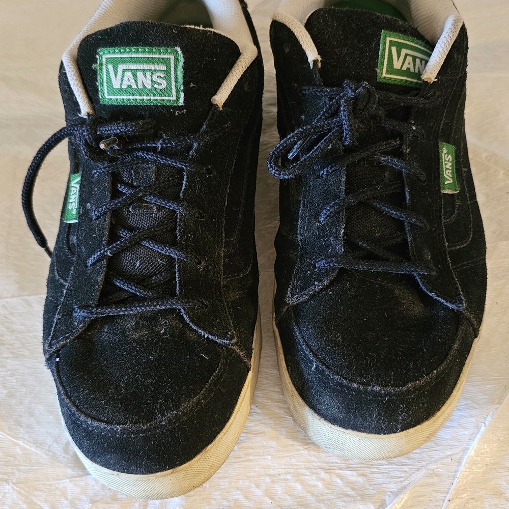 Vans Black and Green Sneakers